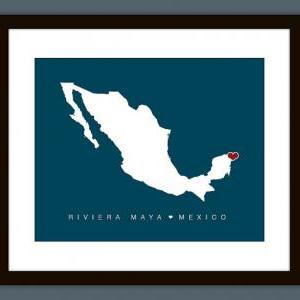 Personalized Mexico Love Map Art Pr..