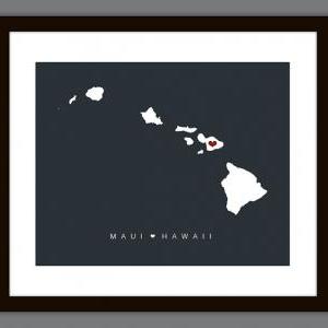 Personalized Hawaii Love Map Wall Art Printable