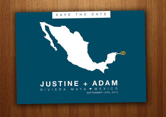 Mexico Save The Date Wedding Printable Postcard