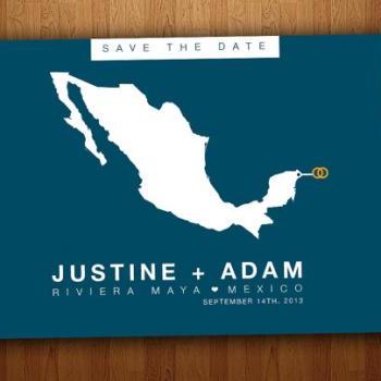 Mexico Save the Date Wedding Printable Postcard